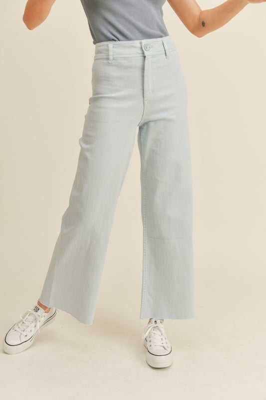 Straight Wide Leg Denim Pants